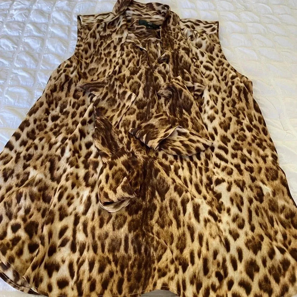 J.crew 365 leopard front tie blouse - Picture 5 of 9